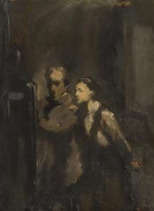 NECHLEBA Vratislav 1885-1965,A Couple in a Studio,1916,Palais Dorotheum AT 2018-11-24