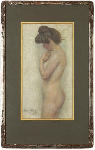 NECHLEBA Vratislav 1885-1965,Nude girl with bun,Art Consulting CZ 2021-10-24