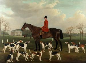 NEDHAM OF LEICESTER William 1823-1849,A huntsman, mounted, with his hounds before a co,1849,Bonhams 2021-03-03
