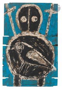 NEDJAR Michel 1947,Personnage à l\’oiseau,1998,Ader FR 2023-11-17