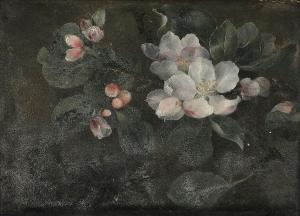 Neergaard Hermania 1799-1875,A study of a blooming apple branch,Bruun Rasmussen DK 2024-03-25