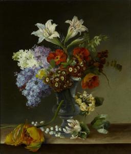 NEERGARD Hermania Sigvardine 1799-1874,A still life with lilac, honeysuckle,Bonhams GB 2013-03-24