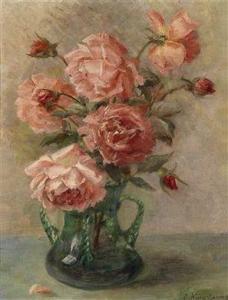 NEES VON ESENBECK Elise 1842-1921,Roses in a Vase,Palais Dorotheum AT 2012-02-06