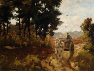 NEFKENS Jaap 1926-1999,Landscape with farmer and cart,Glerum NL 2010-06-14