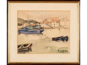 NEGRE Fernand 1899-1985,Le port de pêche.,1958,Hôtel des ventes d'Avignon FR 2024-02-10