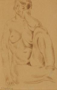 NEGULESCU Jean 1900-1993,Seated Female Nude,1910,Swann Galleries US 2020-09-17