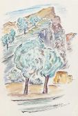 NEILSON Winthrop 1907-1987,Positano (Tree Lined Cliff),1962,Ro Gallery US 2014-12-11