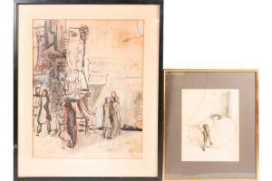 NELSON Martin 1900,abstract figures in a town scene,Dawson's Auctioneers GB 2021-06-24