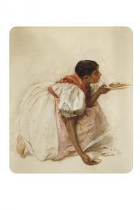 NEMEJC Augustin 1861-1938,A Girl with Tarts,1895,Palais Dorotheum AT 2012-09-22