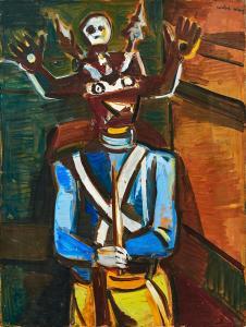 NEMES Andrej Endre 1909-1985,Soldaten med dödskalle-mask,1940,Uppsala Auction SE 2023-11-09