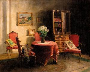NEMETH Gyula Gyertyanyi 1892-1946,Interior,Nagyhazi galeria HU 2020-12-01