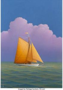 NEMETHY George 1952,Orange Sails, with Yellow Flag,Heritage US 2021-10-07