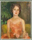 Nemoede Casterton Eda 1877-1969,seated portrait of a young girl,Chait US 2017-11-04