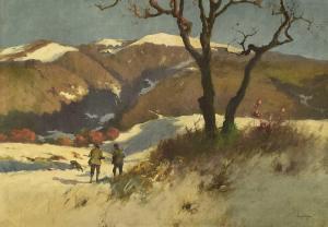 NEOGRADY Antal 1861-1942,Hunters in a Winter Landscape,Halls GB 2024-02-07