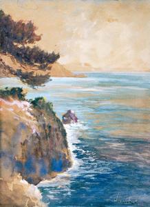 NEOGRADY Antal 1861-1942,Seaside cliffs,Nagyhazi galeria HU 2017-03-07