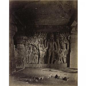 NEPEAN Henry Mack,interior of dumar lena (cave 29), ellora, india,1868,Sotheby's 2006-11-14