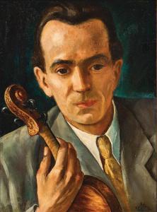NEPO Ernst 1895-1971,Porträt eines Geigenspielers,1937,Palais Dorotheum AT 2023-09-20