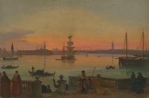 NERLY Friedrich I 1807-1878,View of Venice from the Public Gardens,1838,Villa Grisebach 2023-11-30