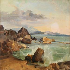 NERLY Friedrich II 1824-1919,Beach at Terracina,Bruun Rasmussen DK 2015-06-01