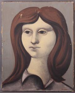 NERON Michel 1931,Portrait de femme aux cheveux bruns,Ruellan FR 2018-02-24