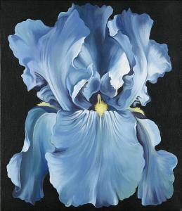 NESBITT Lowell 1933-1993,Blue iris on black,Stockholms Auktionsverket SE 2016-11-15