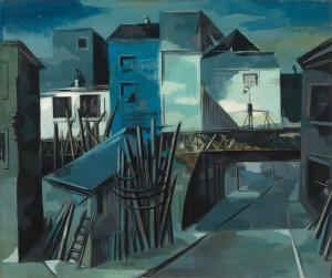 NESSLER Walter H 1912-2001,The Moonlit Streets of Camden Town,1939,Lehr Irene DE 2022-10-29