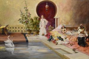 NETTI Francesco 1832-1894,Interno orientalista con piscina,Casa d'Aste Martini IT 2024-03-22
