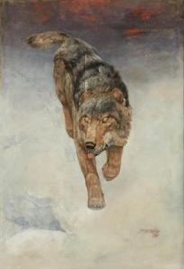 NETTLESHIP John Trivett 1841-1902,A wolf on the move,1901,Bonhams GB 2019-10-10