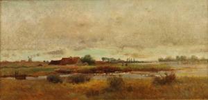 NEUBERT Ludwig, Louis 1846-1892,A landscape with a windmill and farm buildings,Sworders 2021-09-14