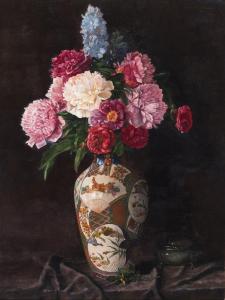 NEUGEBAUER Hans 1892-1971,Pfingstrosenstrauß in japanischer Vase,1946,Zeller DE 2020-09-10