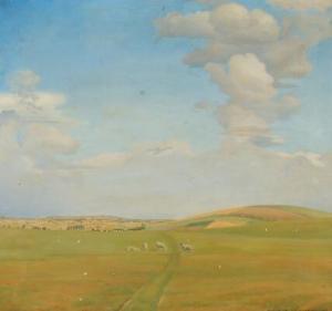 NEUHAUS Siegfried 1879-1955,Hilly landscape with grazing sheep,1904,Bruun Rasmussen DK 2020-10-19