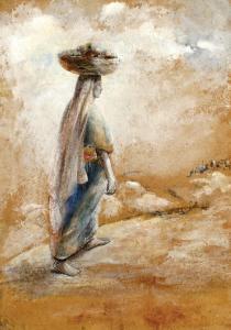 NEUMANN Anni 1906-1955,Woman Carrying a Vessel,Tiroche IL 2012-02-04