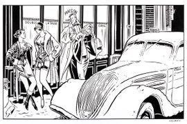 NEURAY Olivier 1962,les personnages dans la rue face au taxi parisien,Millon & Associés 2021-06-27
