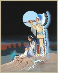 NEVAQUAYA Joyce Lee Tate 1932-1996,Untitled (Full Moon Music),Santa Fe Art Auction US 2022-08-13