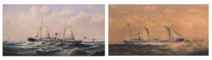 NEVILLE CUMMING Richard Henry 1875-1911,The steamer Erith off Dover and companion,Keys GB 2017-07-18