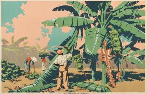 NEWBOULD Frank 1887-1951,CUTTING BANANAS IN JAMAICA.Empire Marketing Board,Bonhams GB 2023-02-02