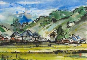 NEWCOMBE William John Bertram 1907-1969,A Landscape of a Japanese Village,Bonhams GB 2008-01-20