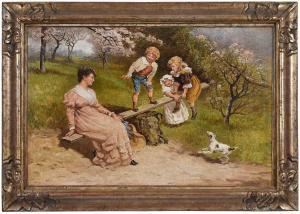 NEWELL Hugh 1830-1915,Playing on a Teeter Totter,1905,Brunk Auctions US 2023-07-15