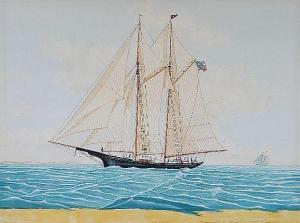 NEWELL Robert R. 1866,Sailboat at Sea,Rachel Davis US 2013-09-21