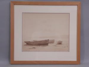 NEWEY Harry Foster 1858-1933,Anchored Boats,Wotton GB 2023-02-06