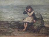 NEWLYN SCHOOL,Girl seated on a rock by a shore,Rosebery's GB 2011-09-13