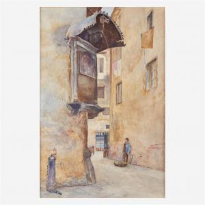 NEWMAN Henry Roderick,Street in Florence (with Architectural Sketch vers,1880,Freeman 2020-12-06