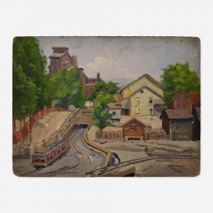NEWMAN Joseph 1890-1979,Coal Mine Town Scene,Toomey & Co. Auctioneers US 2024-02-15