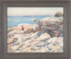 NEWMAN JOSEPH,Rocky coast,1890,Alderfer Auction & Appraisal US 2008-09-12
