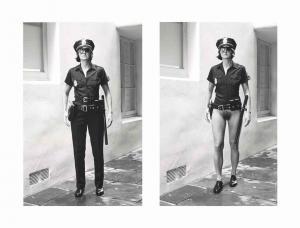 NEWTON Helmut,Evi as Cop, Half-Naked and Dressed, Beverly Hills,,1998,Christie's 2014-09-29