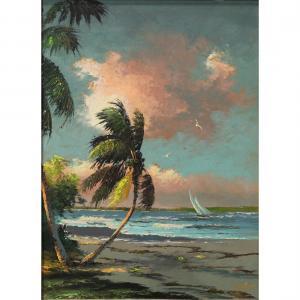 NEWTON Sam 1948,Palms on the Beach,Clars Auction Gallery US 2022-07-17
