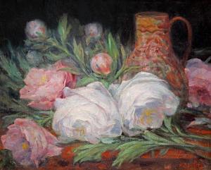 Neylies Jean 1869-1938,Still Life with Peonies and Pitcher,Artmark RO 2023-07-12
