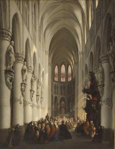 NEYT Bernard 1825-1880,The interior of the Cathedral of St Michael and St,1865,Sworders 2022-09-27
