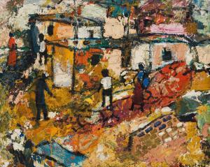 NGATANE Ephraim 1938-1971,Township Scene,Strauss Co. ZA 2024-02-12