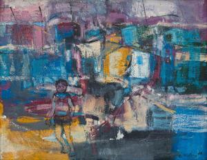 NGATANE Ephraim 1938-1971,Township Scene,1969,Strauss Co. ZA 2023-11-27